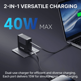 Gitryin Retractable 40W Charger for 3C Devices - Black - detail view | Silarius