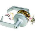 SDC Z7250EQ Electra Pro 7200 Series Eclipse Rose Failsafe Solenoid Controlled Electrified Cylindrical Lockset, Exterior Locked Only, Dual 12/24VDC, Dull Chrome