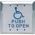 SDC 484A4U Push to Open 4-1/2" Square Push Plate Actuator, Handicap Symbol, Blue Infill, DPDT
