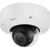 Hanwha XNV-8081RE X-Series 5MP IR Outdoor Vandal Dome Camera with PoE Extender, 3.6-9.4mm Varifocal Lens, White