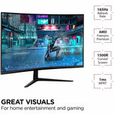 ViewSonic VX3218-PC-MHD 32 Inch 1080p Curved Gaming Monitor, 180Hz and 1ms for Smooth Gameplay, FreeSync Premium and Eye Care Technology, HDMI