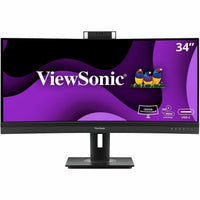 ViewSonic VG3457CV 34 Inch 1440p Ultrawide Docking Monitor, Curved IPS with Windows Hello IR Webcam Compatibility for Smooth Video Conferencing