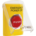 STI SS2225PO-EN Indoor Flush / Surface Momentary Stopper Station with EMERGENCY POWER OFF Label, Yellow