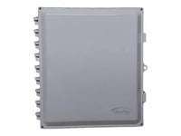 AccelTex ATS-00255 14x12x6 Polycarbonate Enclosure, Solid Door, Latch Lock, 6 RPTNC Holes, Cord Grip, PoE, Heated