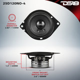 2.5' OEM Dashboard Loudspeaker with Neodymium Magnet | 60W RMS 4-Ohm - detail view | Silarius