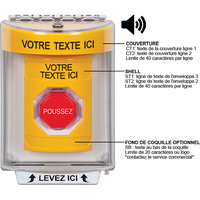 STI SS2242ZA-FR Key-to-Reset Stopper Station with Horn, Indoor / Outdoor, Flush Mount, Custom Text Label in French, Yell