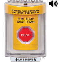 STI SS2249PS-EN Stopper Station Push Button with Universal Stopper Cover, Turn-to-Reset, Yellow