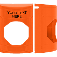 STI KIT-AP2100-EZA Stopper Station Series Notched Replacement Shell with Custom Label, Orange