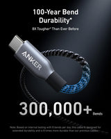 Anker Prime USB-C to USB-C Cable (240W, Upcycled-Braided) - detail view | Silarius