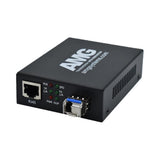 AMG Systems AMG210M-1GAT-1SM1A-P30 210M PoE Series Mini Ethernet Media Converter, 1-Port 10/100/1000BaseT(x) RJ45 with 30W PoE+, 1-Port 1000BaseFx Multimode, 1-Fiber, 1310nm, LC Connector, 1Km