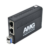 AMG Systems AMG210M-2G-1SS1A 2+1 Commercial Media Converter, 2-Port 10/100/1000Base-T(x) RJ45, 1-Port 1000Base-Fx, Singlemode, 1-Fiber, 1310nm, A-Side, LC Connector