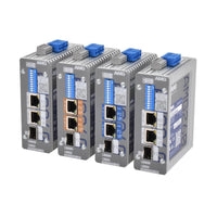 AMG Systems AMG260-2GAT-1S-P60 Series 2+1 Port Industrial PoE Media Converter, DIP-Switch Functions, 2 x 48-56VDC Power Inputs, Fault Relay