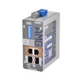 AMG Systems AMG260-2GAT-2S-P60 Series Dual Channel 2+2 Port Industrial PoE Media Converter, DIP-Switch Functions, 2 x 48-56VDC Power Inputs, Fault Relay