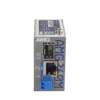AMG Systems AMG260M-1GBT-1S-P90 Series Industrial PoE Mini Media Converter, 1 x 10/100/1000Base-T(x) RJ45 Port, 1 x 100/1000Base-Fx SFP Port