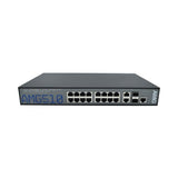AMG Systems AMG510-16GAT-2C-P290 Commercial 18-Port Managed Switch, 16x10/100/1000Base-T(x) RJ45 Ports, 2x10/100/1000Base-T(x) RJ45 or 100/1000Base-Fx SFP Combo Ports, 1U, 19" Rack Mount