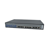 AMG Systems AMG510-8GAT-2S-P210 Commercial 10-Port Managed Switch, 8x10/100/1000Base-T(x) RJ45 Ports, 2x100/1000Base-FX SFP Ports, 1U, 19" Rack Mount