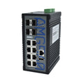 AMG Systems AMG560-8G-4XS Industrial 12-Port Managed Switch, 8x10/100/1000Base-T(x) RJ45 Ports, 4x1/2.5/10G Base-Fx SFP+ Ports, DIN Rail Mount