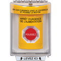 STI SS2231PO-FR Turn-to-Reset Stopper Station with Cover, Indoor / Outdoor, Flush Mount, EMERGENCY POWER OFF Label in French, Yellow