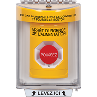 STI SS2231PO-FR Turn-to-Reset Stopper Station with Cover, Indoor / Outdoor, Flush Mount, EMERGENCY POWER OFF Label in Fr