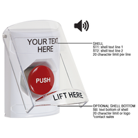 STI SS23A4ZA-EN Stopper Station with Horn, Indoor Only, Flush or Surface Mount, Momentary, Non-Returnable Custom Text La