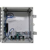 AccelTex ATS-00239 14x12x6 Polycarbonate Enclosure, Solid Door, Latch Lock, 4 N-Style Holes, Cord Grip, PoE, Heated