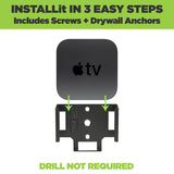 HIDEit ATV4K | 1st + 2nd Gen Apple TV 4K Wall Mount - detail view | Silarius