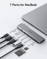 Anker 547 USB-C Hub (7-in-2, for MacBook) - side view | Silarius