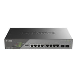 D-Link DSS-200G-10MP 10-Port Gigabit Smart Managed PoE+ Switch, 8 PoE+ Ports (130W ) and 2 SFP Ports
