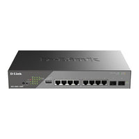 D-Link DSS-200G-10MP 10-Port Gigabit Smart Managed PoE+ Switch, 8 PoE+ Ports (130W ) and 2 SFP Ports
