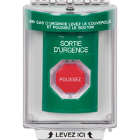 STI SS2139EX-FR Indoor / Outdoor Flush Turn-to-Reset (Illuminated) Stopper Station with 'EMERGENCY EXIT' Label French, G