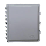 AccelTex ATS-00239 14x12x6 Polycarbonate Enclosure, Solid Door, Latch Lock, 4 N-Style Holes, Cord Grip, PoE, Heated