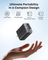 Anker Nano Charger (35W, Built-In Retractable USB-C Cable) - detail view | Silarius