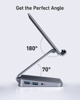 Anker 551 USB-C Hub (8-in-1, Tablet Stand) - detail view | Silarius
