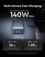 Anker Prime TB5 Docking Station (14-in-1, 8K, Thunderbolt 5 ) - rear view | Silarius