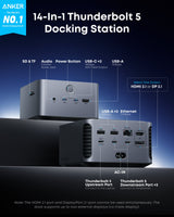 Anker Prime TB5 Docking Station (14-in-1, 8K, Thunderbolt 5 ) - side view | Silarius