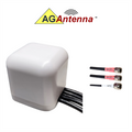 AG Antenna AG43-MW-2WG AG43 Low Profile Series Mobility 3-Lead MIMO 2 x WiFi Dual Band / GPS GNSS - Magnetic Mount Antenna w/15ft Coax Cables - White