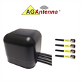AG Antenna AG44-MB-4C AG44 Low Profile Series Mobility 4-Lead Multi-MIMO 4 x Cellular 3G 4G 5G CBRS - Magnetic Mount Antenna w/15ft Coax Cables - Black