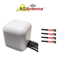 AG Antenna AG44-MW-4W AG44 Low Profile Series Mobility 4-Lead Multi-MIMO 4 x WiFi Dual Band - Magnetic Mount Antenna w/1
