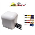 AG Antenna AG45F-MW-2CG2W AG45 Low Profile Series Mobility 5-LEAD Mimo 2 x Cellular 3G 4G 5G Cbrs / Gps Gnss / Mimo 2 x WIFI Dual Band - Magnetic Mount Antenna W/15FT Coax Cables Fk - White