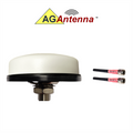 AG Antenna AG46-BW-2W AG46 Low Profile Series Mobility 2-Lead MIMO 2 x WiFi Dual Band - Bolt Mount Antenna w/15ft Coax Cables - White