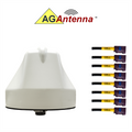 AG Antenna AG68F-BW-8C AG68 Enterprise Series Mobility 8-Lead Multi-MIMO 8 x Cellular 3G 4G 5G CBRS - Bolt Mount Antenna w/15ft Coax Cables FK - White