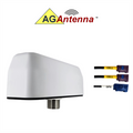 AG Antenna AG93F-BW-2CG AG93 Low Profile Series Mobility 3-Lead MIMO 2 x Cellular 3G 4G 5G CBRS / GPS GNSS - Bolt Mount Antenna w/15ft Coax Cables FK - White