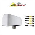 AG Antenna AG95-BW-4CG AG95 Low Profile Series Mobility 5-Lead Multi-MIMO 4 x Cellular 3G 4G 5G CBRS / GPS GNSS - Bolt Mount Antenna w/15ft Coax Cables - White