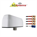 AG Antenna AG95F-BW-4WG AG95 Low Profile Series Mobility 5-Lead Multi-MIMO 4 x WiFi Dual Band / GPS GNSS - Bolt Mount Antenna w/15ft Coax Cables FK - White