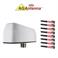 AG Antenna AG98-BW-8W AG98 Low Profile Series Mobility 8-Lead Multi MIMO 8 x WiFi Dual Band - Bolt Mount Antenna w/15ft Coax Cables - White