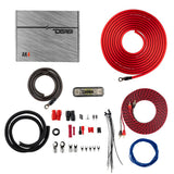 4-GA CCA Amplifier Installation Kit - RED - side view | Silarius