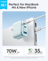 Anker Nano Charger (70W, 3 Ports) - detail view | Silarius