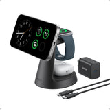 Anker MagGo Wireless Charging Station (3-in-1, Dock Stand) - side view | Silarius