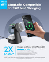 Anker MagGo Wireless Charging Station (3-in-1, Dock Stand) - rear view | Silarius
