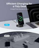 Anker MagGo Wireless Charging Station (3-in-1, Dock Stand) - detail view | Silarius